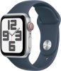 Apple Watch SE (2023) 40mm - Silver Aluminium Case with Sport Band M/L - Storm Blue