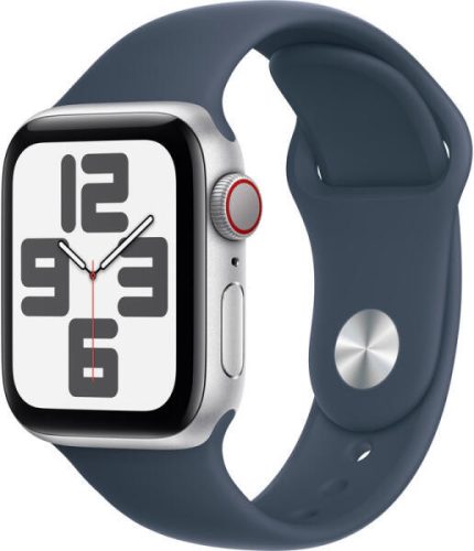 Apple Watch SE (2023) 40mm - Silver Aluminium Case with Sport Band M/L - Storm Blue