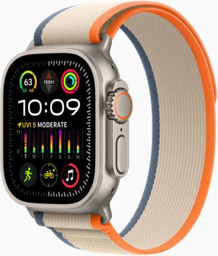 Apple Watch Ultra 2 LTE 49mm Titanium Case with Trail Loop S/M - Orange/Beige
