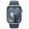 Apple Watch Series 9 GPS 41mm Silver Aluminium Case with Sport Band S/M - Storm Blue